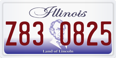 IL license plate Z830825