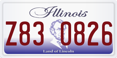 IL license plate Z830826