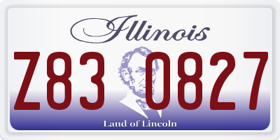 IL license plate Z830827