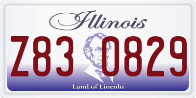 IL license plate Z830829