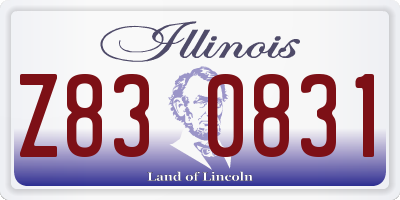 IL license plate Z830831