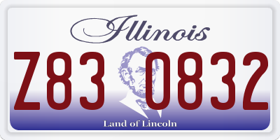IL license plate Z830832
