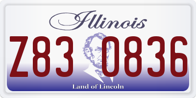IL license plate Z830836