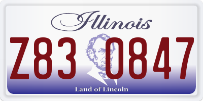 IL license plate Z830847