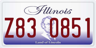 IL license plate Z830851