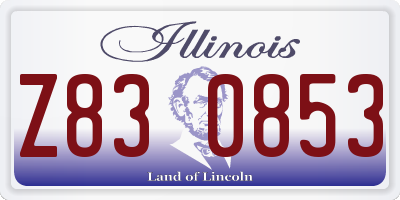 IL license plate Z830853