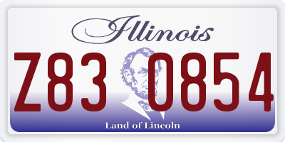 IL license plate Z830854