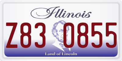 IL license plate Z830855