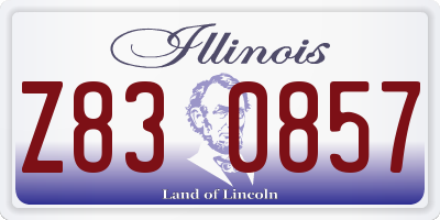 IL license plate Z830857