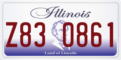 IL license plate Z830861