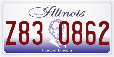 IL license plate Z830862