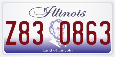 IL license plate Z830863
