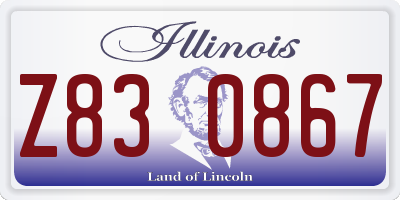 IL license plate Z830867