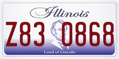 IL license plate Z830868