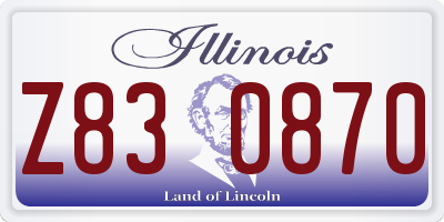 IL license plate Z830870