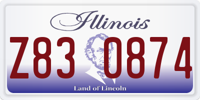 IL license plate Z830874