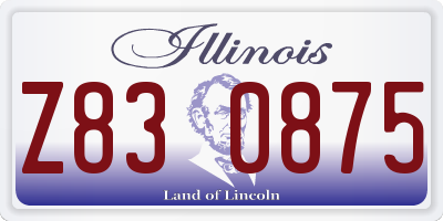 IL license plate Z830875