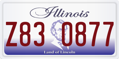 IL license plate Z830877