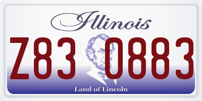 IL license plate Z830883