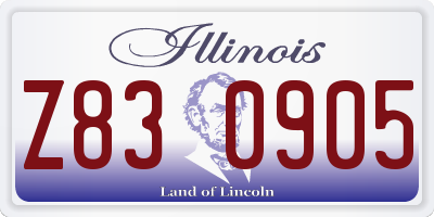 IL license plate Z830905