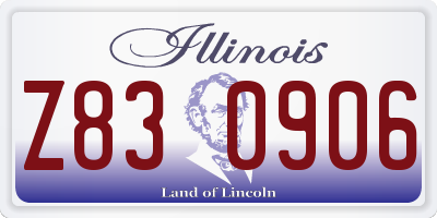 IL license plate Z830906