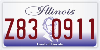 IL license plate Z830911