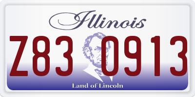 IL license plate Z830913