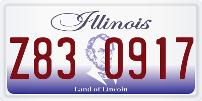 IL license plate Z830917