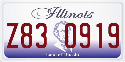 IL license plate Z830919