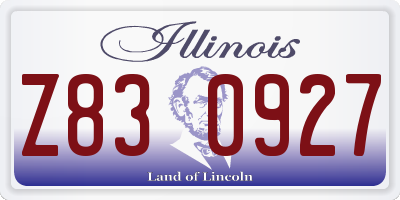 IL license plate Z830927