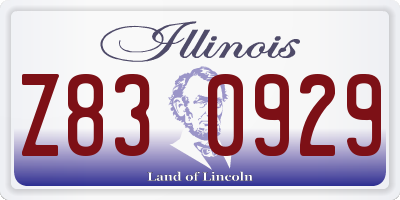 IL license plate Z830929