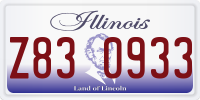 IL license plate Z830933
