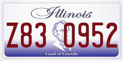 IL license plate Z830952