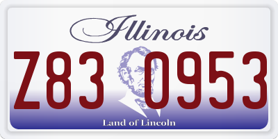 IL license plate Z830953