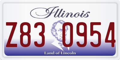 IL license plate Z830954