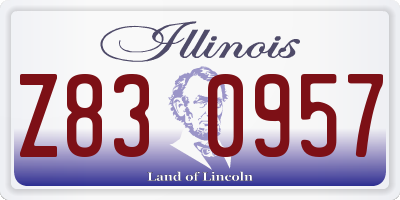 IL license plate Z830957