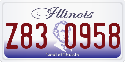 IL license plate Z830958