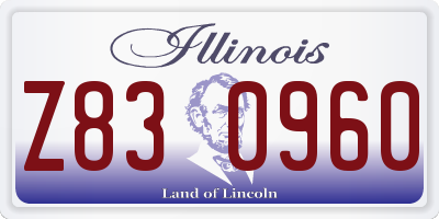 IL license plate Z830960