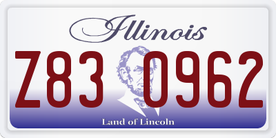 IL license plate Z830962