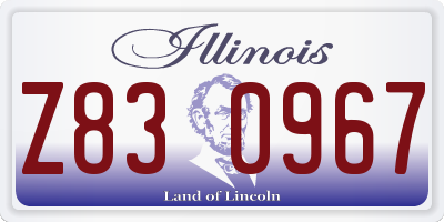 IL license plate Z830967