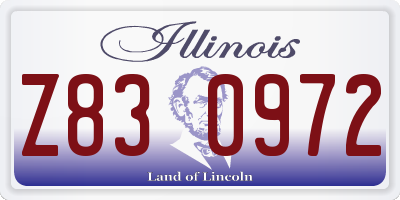 IL license plate Z830972