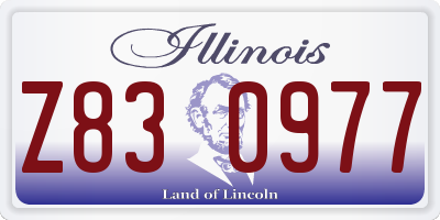 IL license plate Z830977