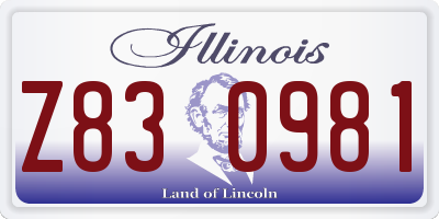 IL license plate Z830981