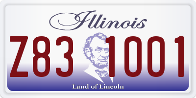 IL license plate Z831001