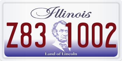IL license plate Z831002