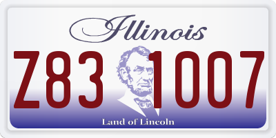 IL license plate Z831007