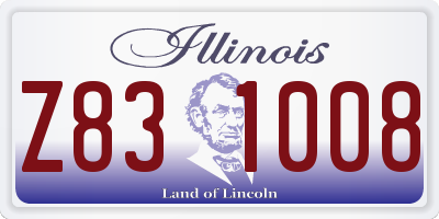 IL license plate Z831008
