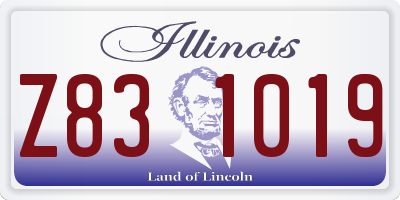 IL license plate Z831019