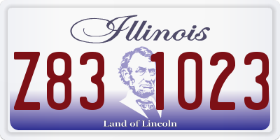 IL license plate Z831023