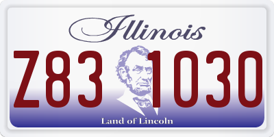 IL license plate Z831030
